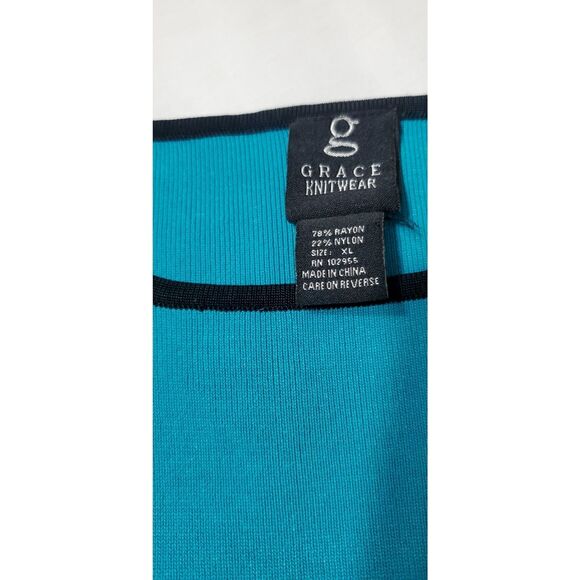 Grace Knitwear Women's Striped Silk Blend Stretch Blouse Size XL Office Work#39l - Picture 6 of 9